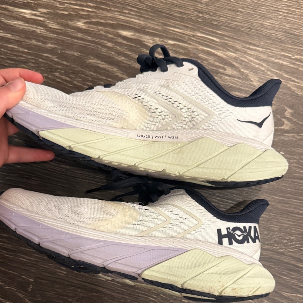 Hoka Women's White and Navy Sneakers
